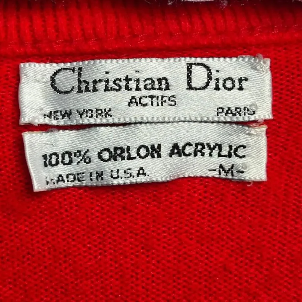Vintage 80s Christian Dior Retro Grandpa Core Old Pullover Sweater Size M